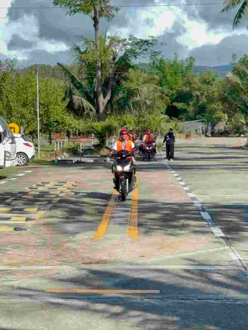 On the motorbike track