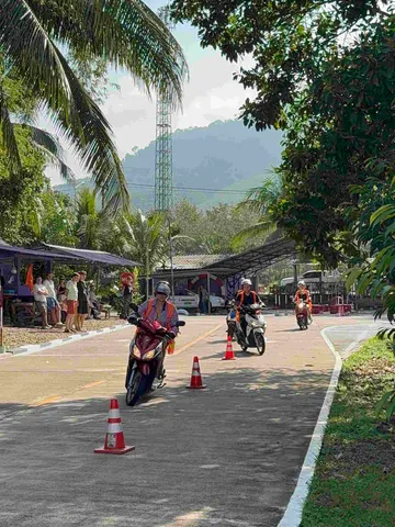 On the motorbike track